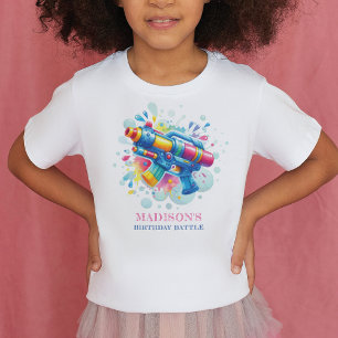 T-shirt Fille d'été Anniversaire Bataille de canon d'eau