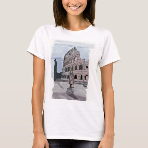 T-shirt Fille devant le Colisée.