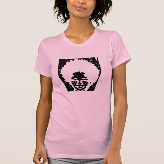 T-shirt Fille dirigée naturelle d'Afro rose (Devant)