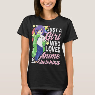 T-shirt Fille drôle Juste une fille qui aime l'Anime et le