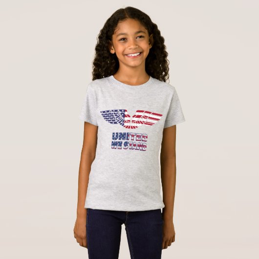 T-shirt fille du 4 juillet (Devant entier)