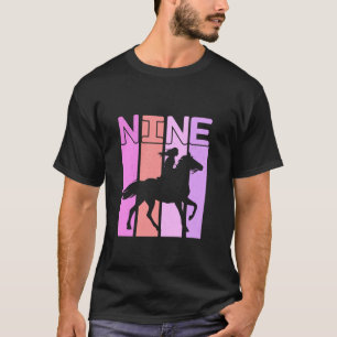 T-shirt Fille du cheval 9ème anniversaire Équitation 9 ans