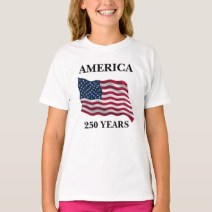 T-shirt Fille du drapeau américain 250 ans