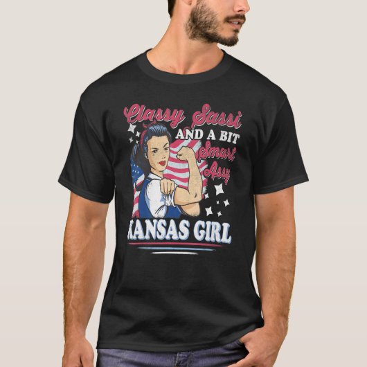 T-shirt Fille du Kansas Classy Sassi et un peu Smart Assi (Devant)