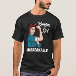 T-shirt Fille du Kansas Insaisissable Carte du Kansas Drap