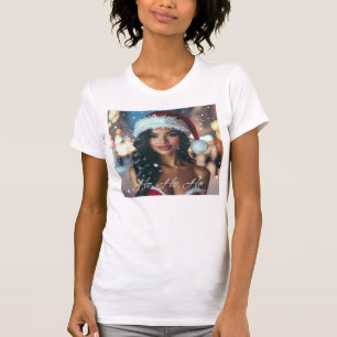 T-shirt Fille du Père Noël - Ho Ho Ho - Noël