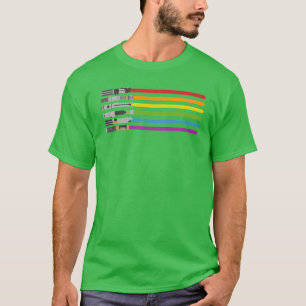 T-shirt Fille du sabre laser arc-en-ciel