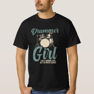 T-shirt Fille du tambour  Drummer Gift Drummer