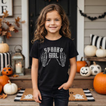 Fille Effrayante Halloween Squelette Vintage