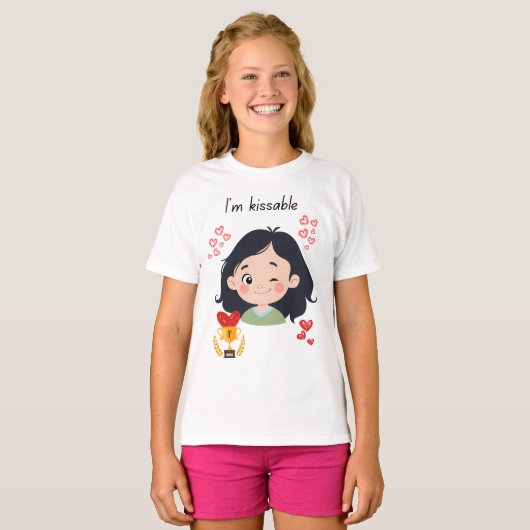 T-shirt Fille embrassable (Devant entier)