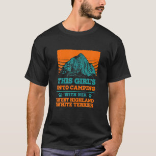 T-shirt Fille en Camping avec son West Highland White T