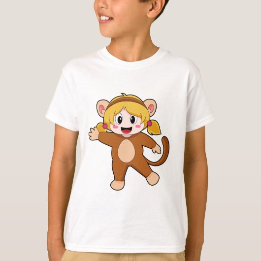 T-shirt Fille en costume comme singe (Devant)