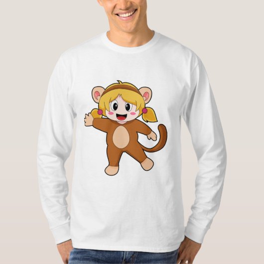 T-shirt Fille en costume comme singe (Devant)