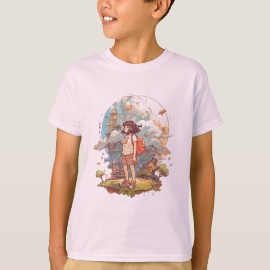 T-shirt Fille en voyage (Devant)