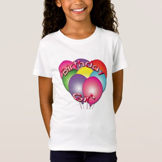 T-shirt fille et ballons (Devant)