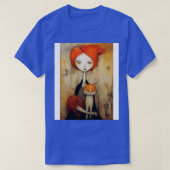 T-shirt Fille et chat (Design devant)