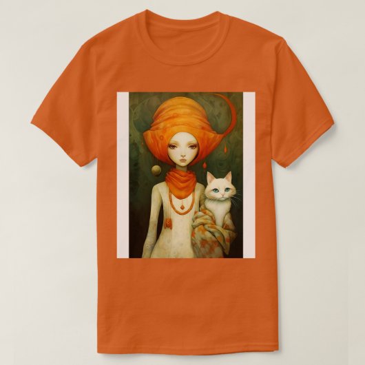 T-shirt Fille et chat 6 (Design devant)