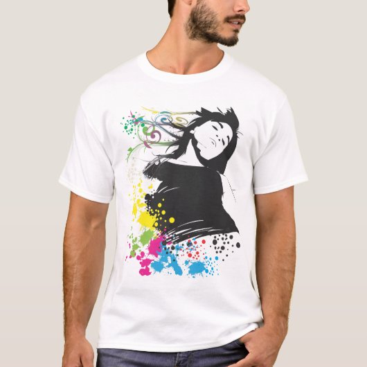 T-shirt Fille et couleurs. (Devant)