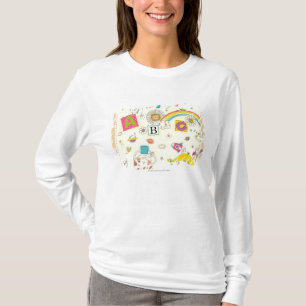 T-shirt Fille et garçon jouant par le tableau noir