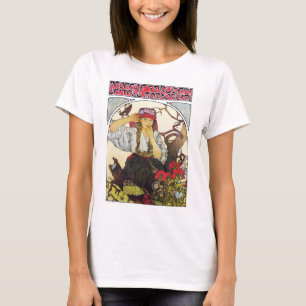 T-shirt Fille et géranium, Mucha