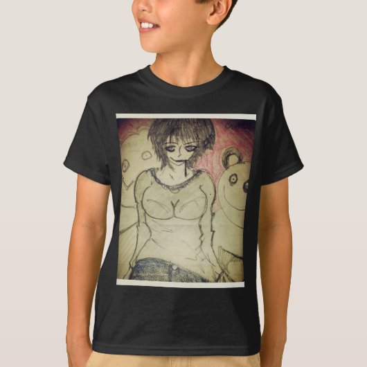 T-shirt fille et nounours (Devant)