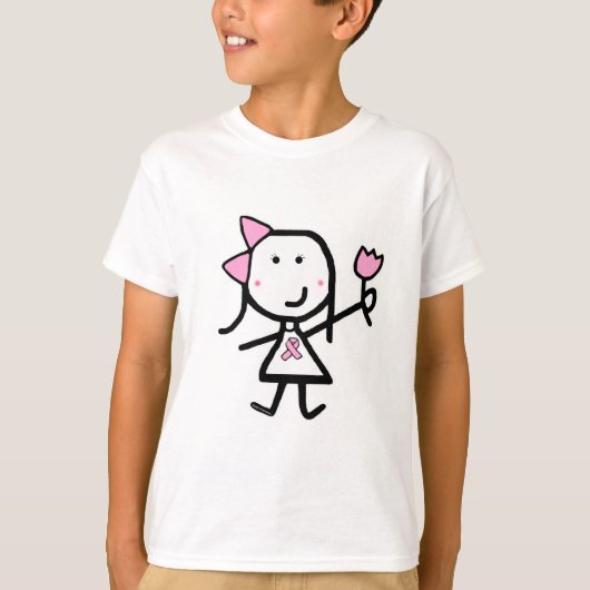 T-shirt Fille et ruban rose (Devant)