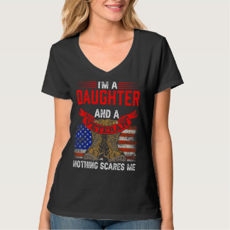 T-shirt Fille Et Vétéran Rien Ne Me Fait Peur Les Anciens
