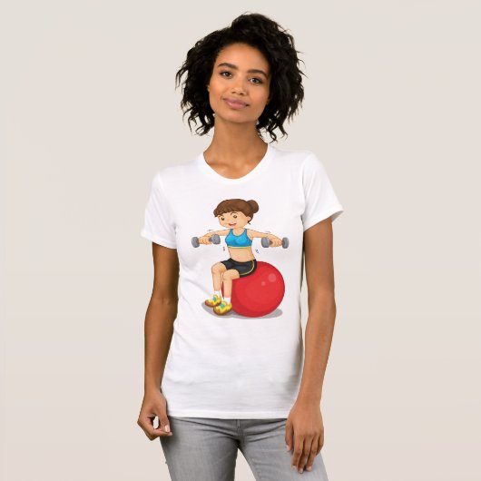 T-Shirt Fille Exercice Avec Poids Femme (Devant entier)
