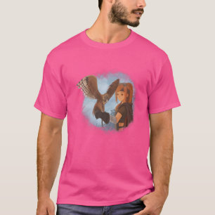 T-shirt Fille Faucon Faucon À Vapeur Oiseau De Prey Animau