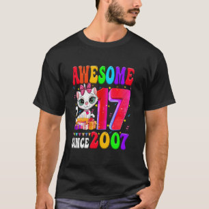T-shirt Fille fête 17 ans anniversaire Chat mignon 17 Ans