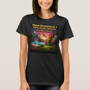 T-shirt Fille fière d'un vétéran américain Graphique