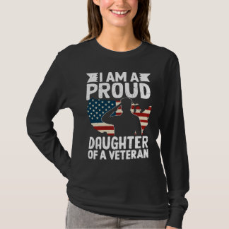 T-shirt Fille fière d'un vétéran patriote militaire papa
