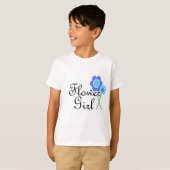 T-shirt Fille Fleur Bleue Faisy (Devant entier)