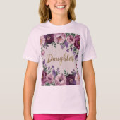 T-shirt fille Fleurs roses (Devant)