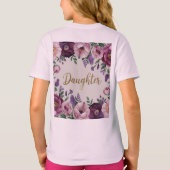 T-shirt fille Fleurs roses (Dos)