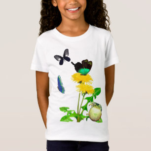 T-shirt fille grenouille et papillons