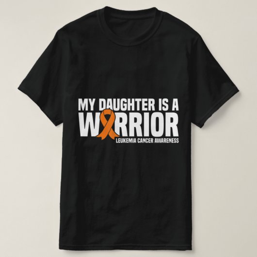 T-shirt Fille Guerrier Orange Ruban Leucémie Cancer Awa (Design devant)