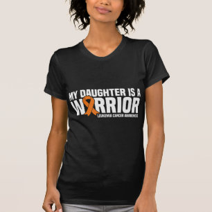 T-shirt Fille Guerrier Orange Ruban Leucémie Cancer Awa