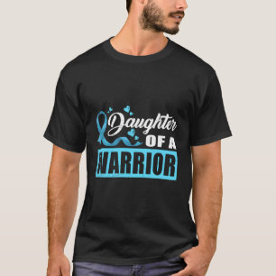 T-shirt Fille guerrière Bleu clair Ruban Cancer de la pros