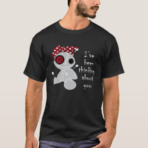 T-shirt Fille Halloween Je pense à toi Voodo