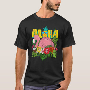 T-shirt Fille Hawaiian Aloha Flamant rose Hawaii