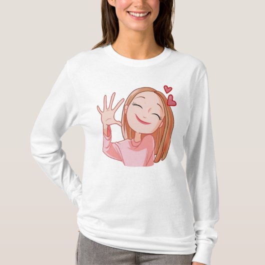 T-shirt Fille heureuse en amour (Devant)