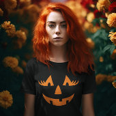 T-shirt Fille Jack-o'-lantern Citrouille Face Halloween