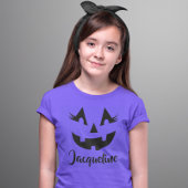 T-Shirt Fille Jack-o'-lantern Citrouille Face Halloween