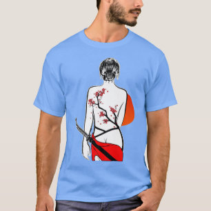 T-shirt Fille Japonaise Samouraï Fille Épée Japon (2)