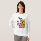 T-shirt Fille joueuse avec crayon (Devant entier)