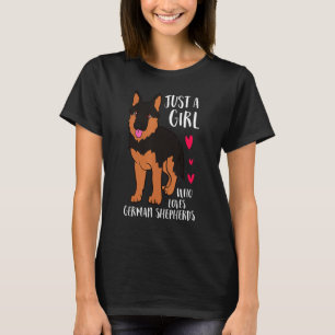 T-shirt Fille Juste Une Fille Qui Aime Le Berger Allemand