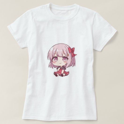 T-shirt fille Kawaii Chibi Anime (Design devant)