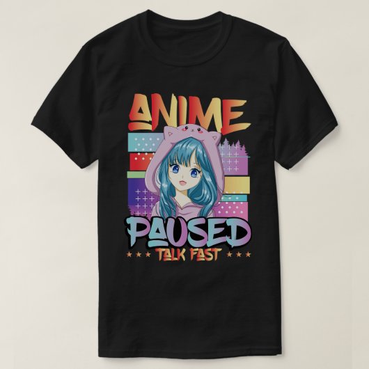 T-shirt Fille Kawaii Drôle Cadeau Pause Parler Vite (Design devant)