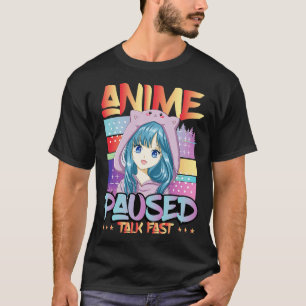T-shirt Fille Kawaii Drôle Cadeau Pause Parler Vite